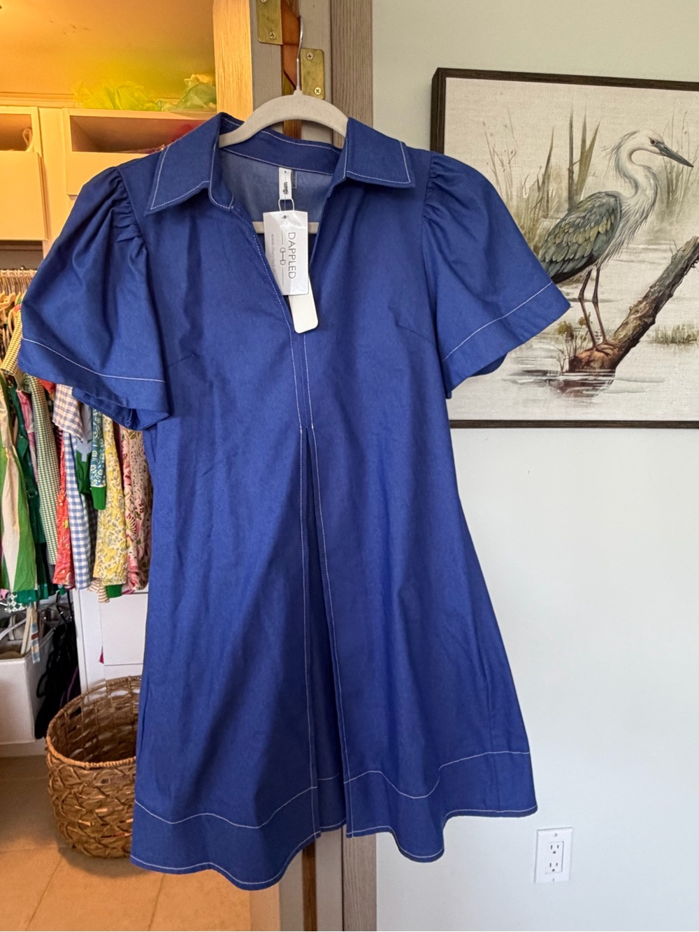 Blue light denim dress